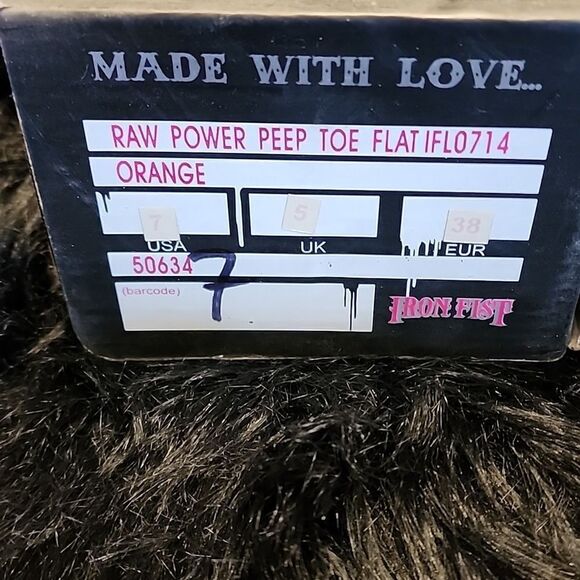 NIB Iron Fist Girls Raw Power Peep Toe Orange Size 7 - Picture 6 of 7